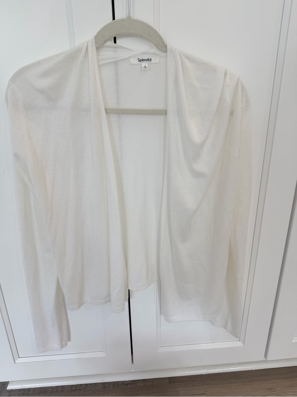 Splendid Lightweight Cream Open-Front Cardigan